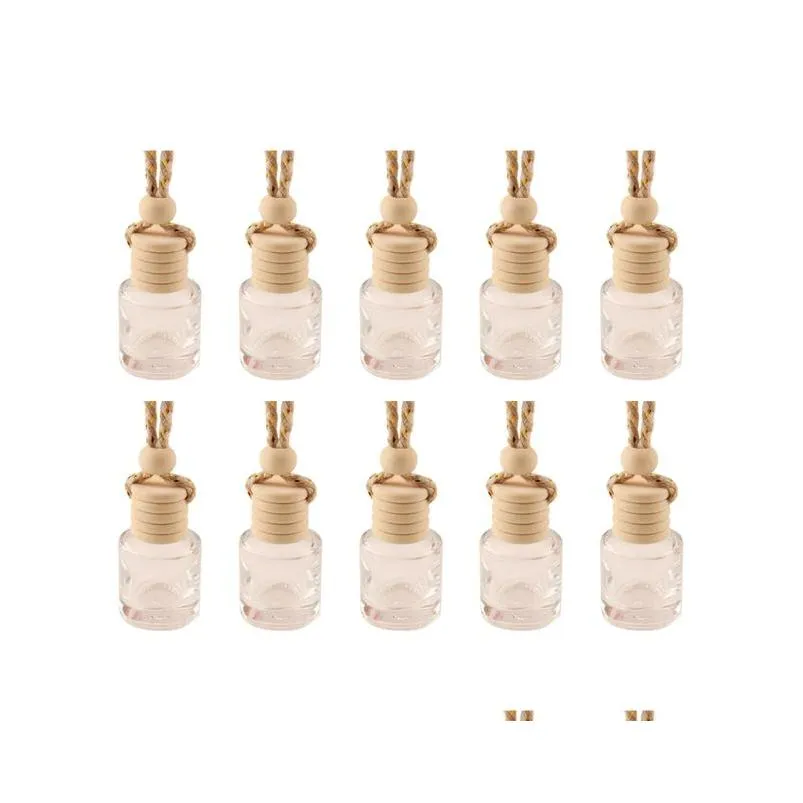 Essential Oils Diffusers Stock Car Hanging Glass Bottle Empty Per Aromatherapy Refillable Diffuser Air Fresher Fragrance Pendant Ornam Dhasr