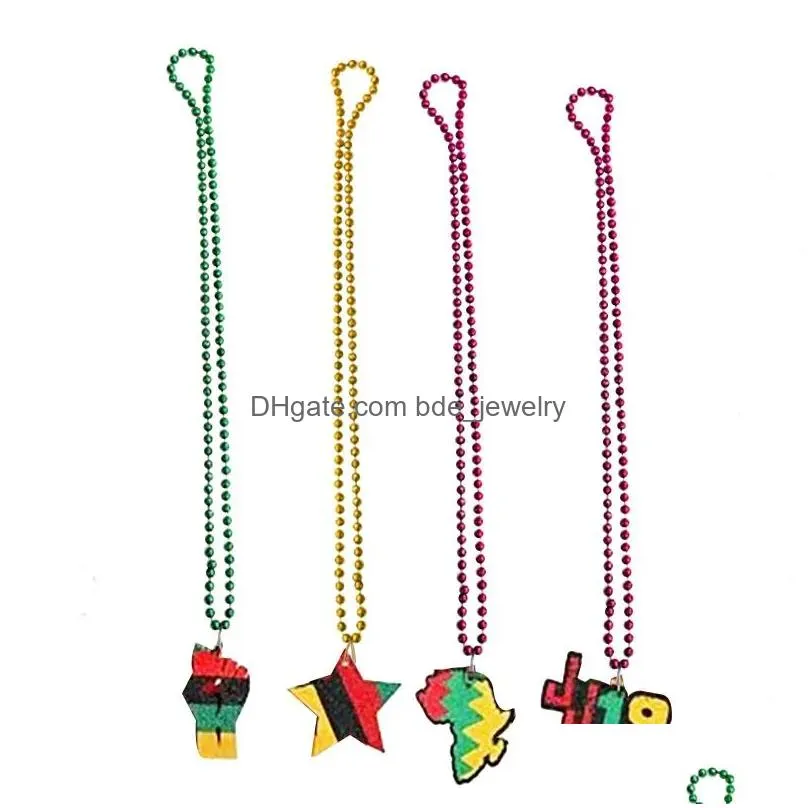 chains black history festival junes african independence day necklace party beaded jewelry pendents for moms
