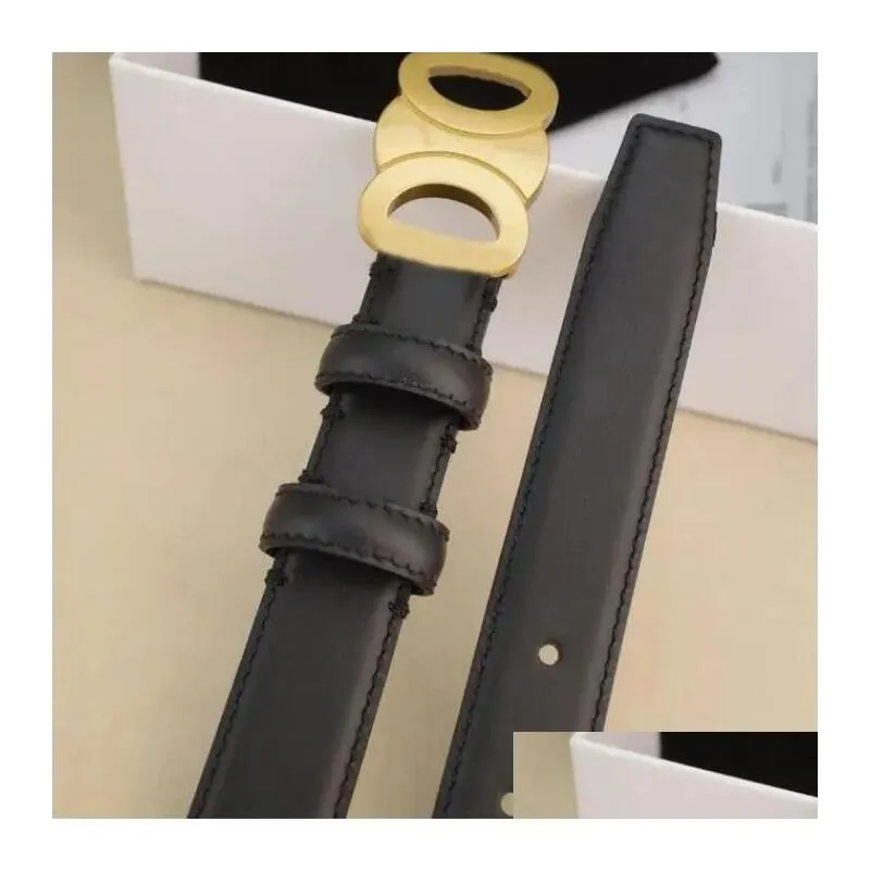 Fashion Smooth Buckle Belt Retro Design Thin Waist Belts for Men Womens Width 2.5CM Genuine Cowhide 4 Color