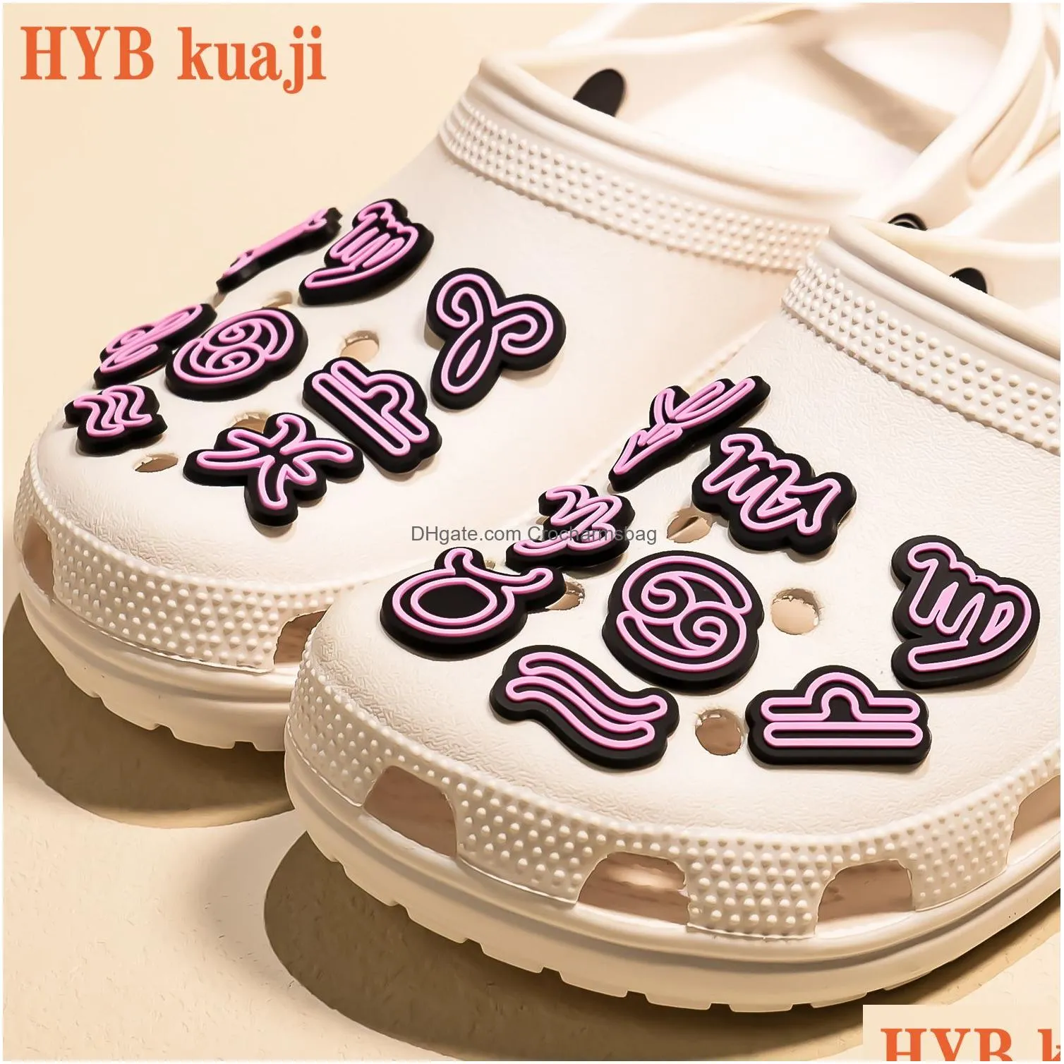 Shoe Parts & Accessories Hybkuaji Zodiac Custom Pvc Charms Wholesale Drop Delivery Shoes Dhl65
