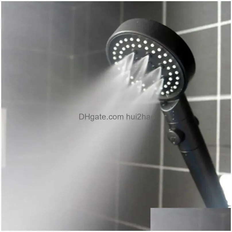  shower head water saving black 5 mode adjustable high pressure shower one-key stop water massage eco shower bathroom accessories