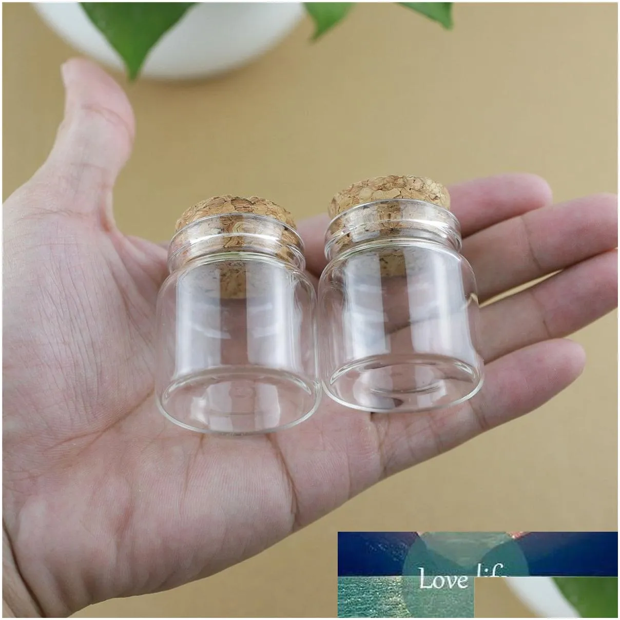 Packing Bottles Wholesale 24Pcs/Lot 37X40Mm 25Ml Mini Glass Spice Storage Jars Corks Spicy Bottle Containers Tiny Vials With Cork Stop Dhrf9