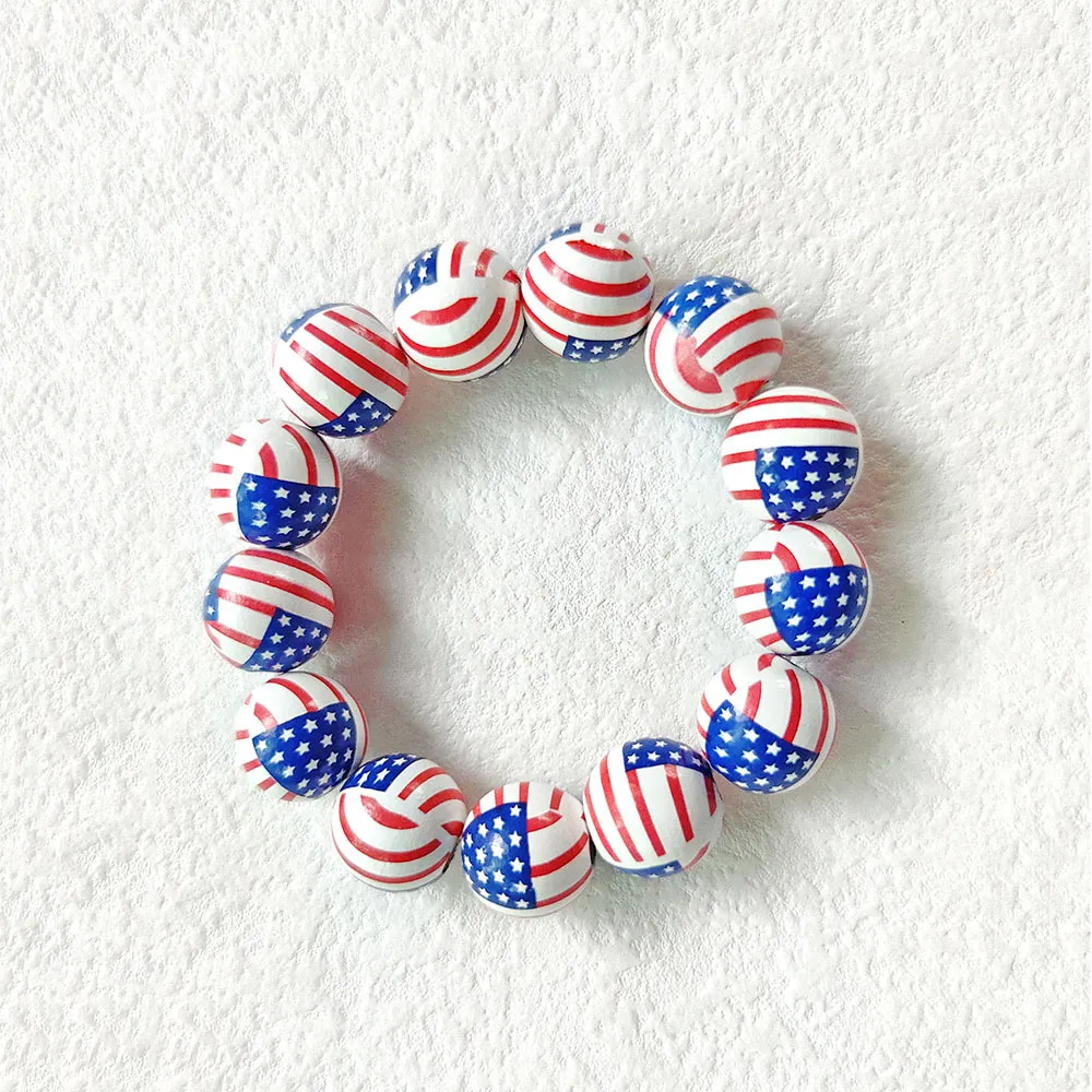 Charm Bracelets American Independence Day Bracelet Personalized Fashion Mti Layered Usa Flag Five Pointed Star Pendant Drop Delivery Dhtjw