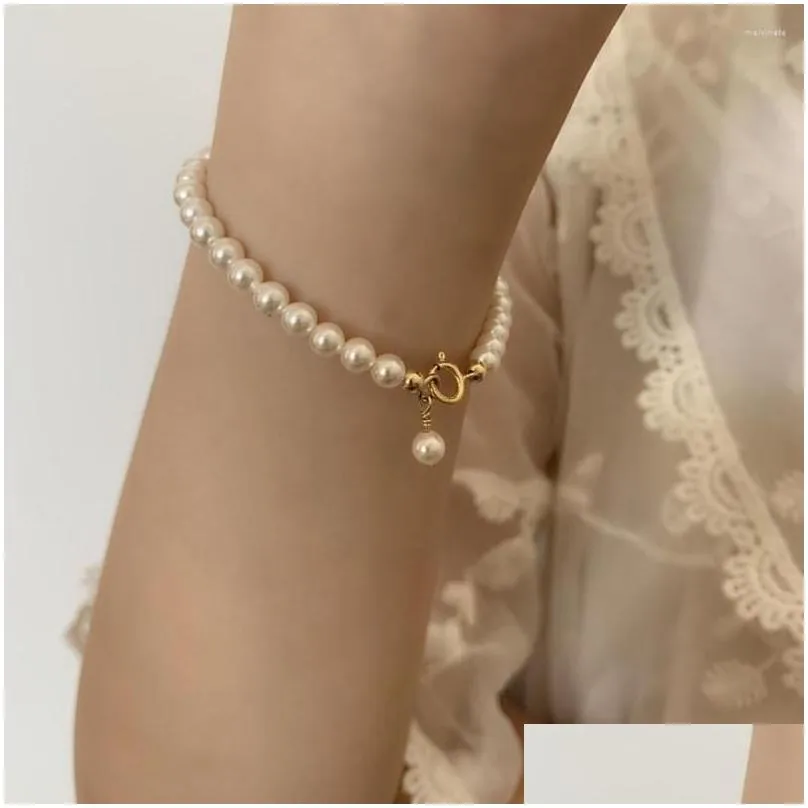 Strand Fashion Versatile Natural Freshwater Pearl Bracelet Women`s Jewelry Light Luxury Trendy Minimalist Accessories