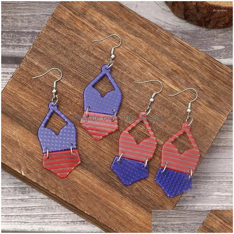 dangle earrings sexy fashion bikini shaped for women unique high-quality striped slippers jewelry independence day accessories
