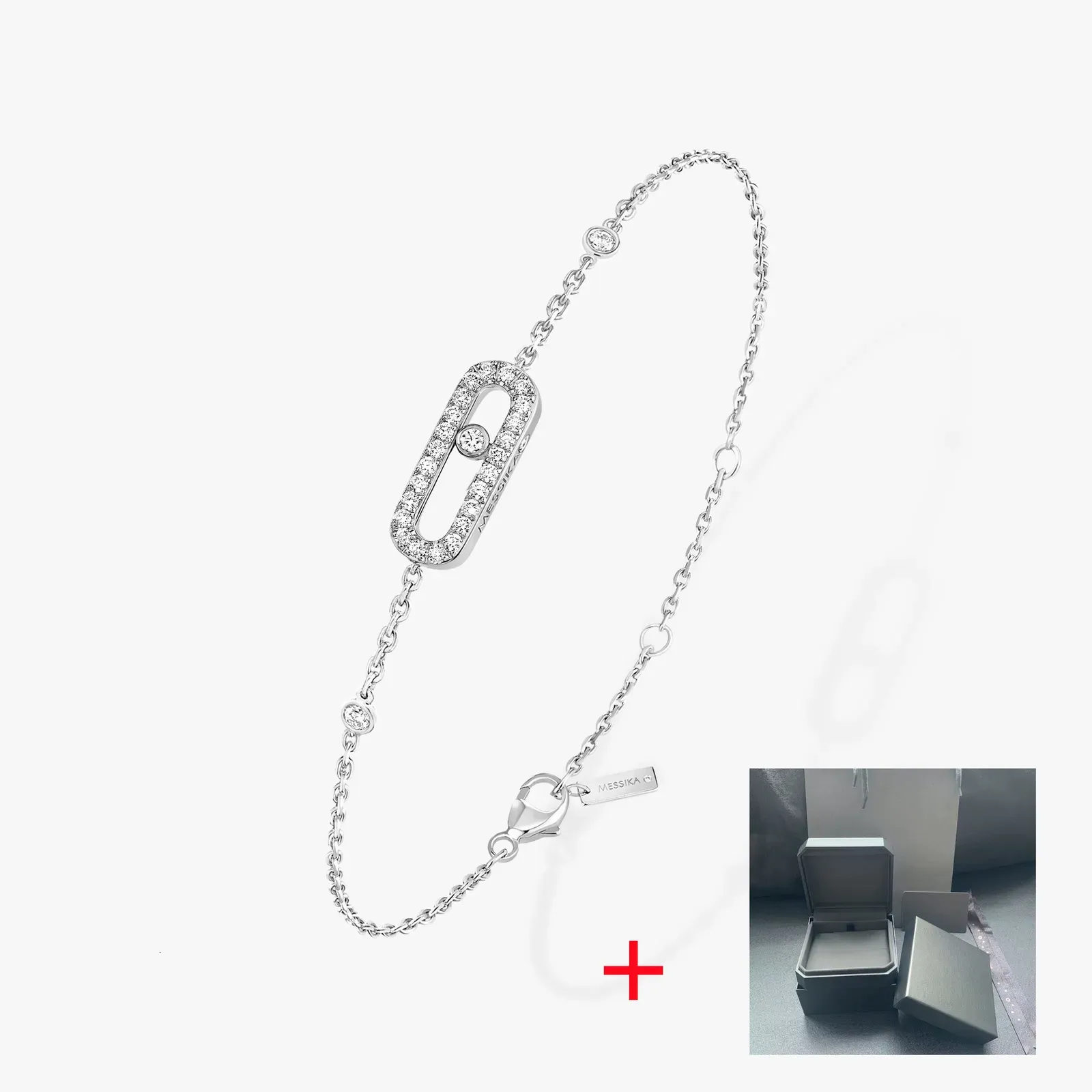 Charm Bracelets 925 Sterling Silver Single Diamond Rollable Ladies Bracelet European and American Fashion Ladies Exquisite Jewelry