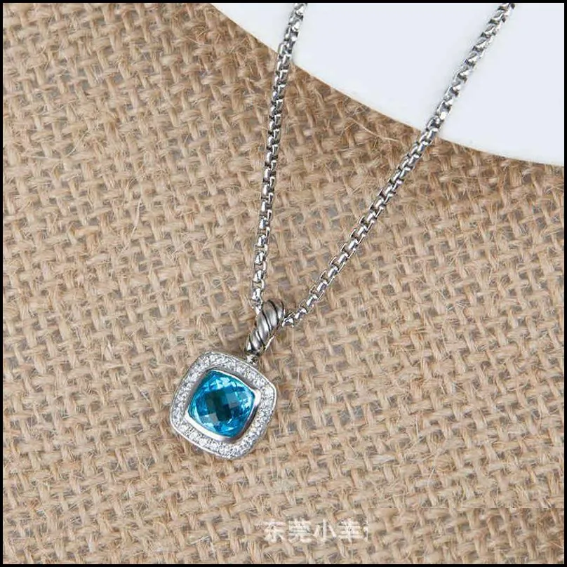 Pendant Necklaces Men Jewelry Designers Twisted Necklace Petite Bluetopaz Black Onyx Amethyst Garnet Diamond Jewelrys Drop Delivery Pe Dhklf
