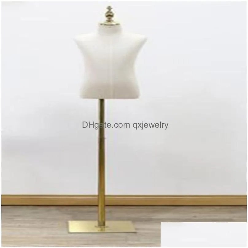 Mannequin 1-2 Year Child Half-Style Models Props Childrens Clothing Gold Iron Square Base Chassis Woman Pet One Piece D076 Drop Delive Dhtb8