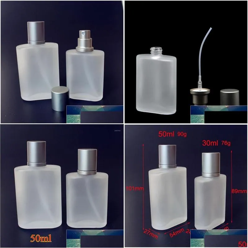 Packing Bottles Wholesale 1Pc Frosted 30Ml 50Ml Glass Empty Per Spray Atomizer Refillable Bottle Scent Case With Travel Size Drop Deli Dhlzv