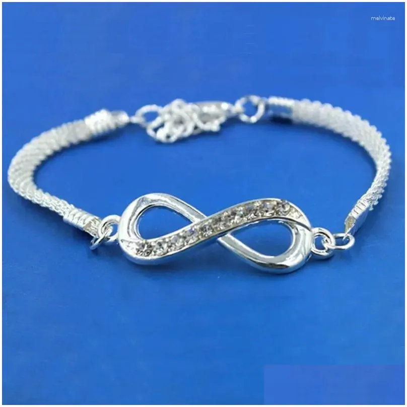 Charm Bracelets Fashion Unisex Simple Personality Unlimited Bracelet 8 Shape Crystal Inlay Jewelry Lovely Gift