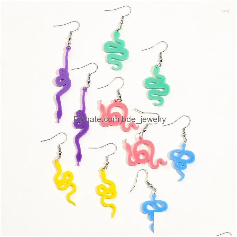 dangle earrings 5 pairs fashion cute colorful snake hook for women funny jewelry set