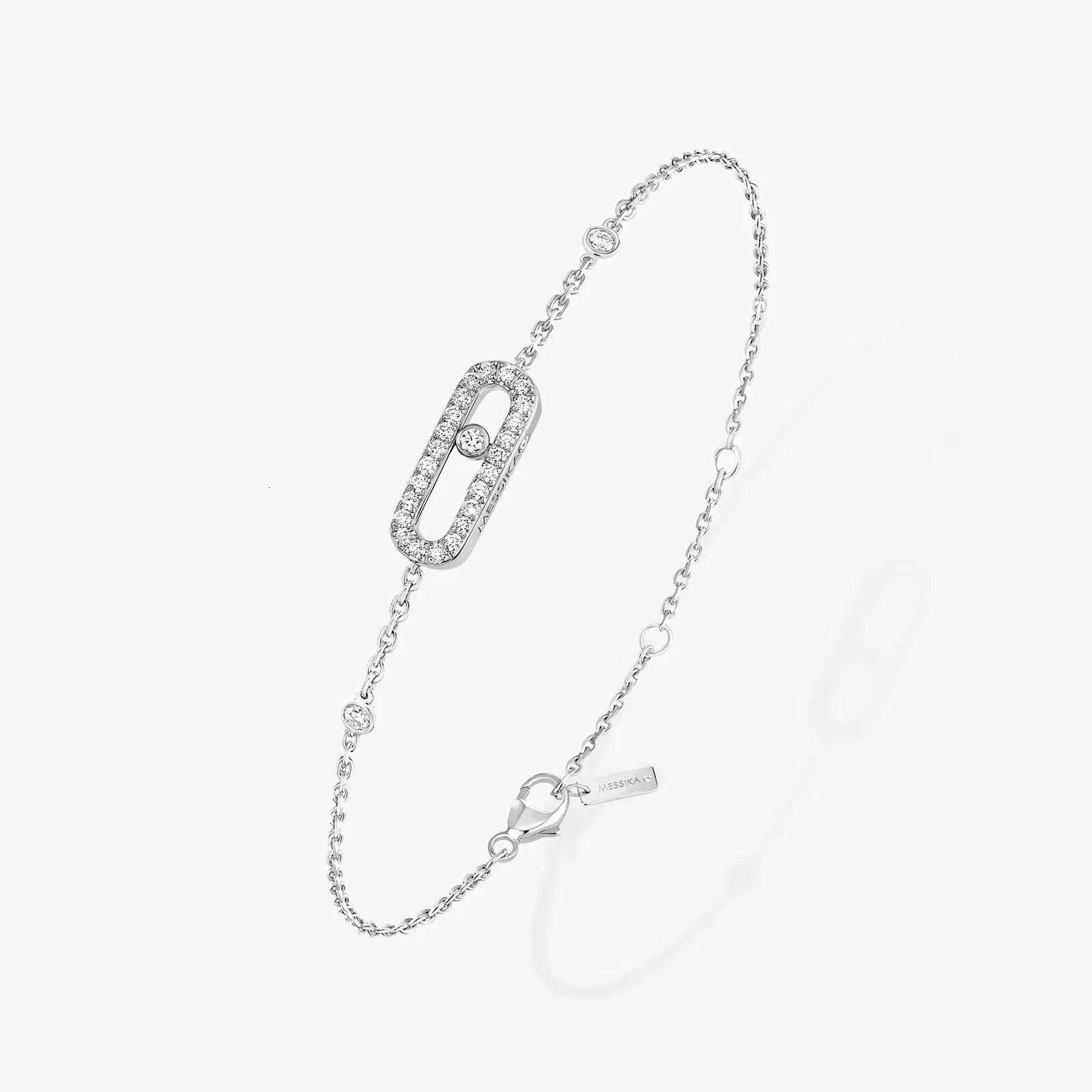 Charm Bracelets 925 Sterling Silver Single Diamond Rollable Ladies Bracelet European and American Fashion Ladies Exquisite Jewelry