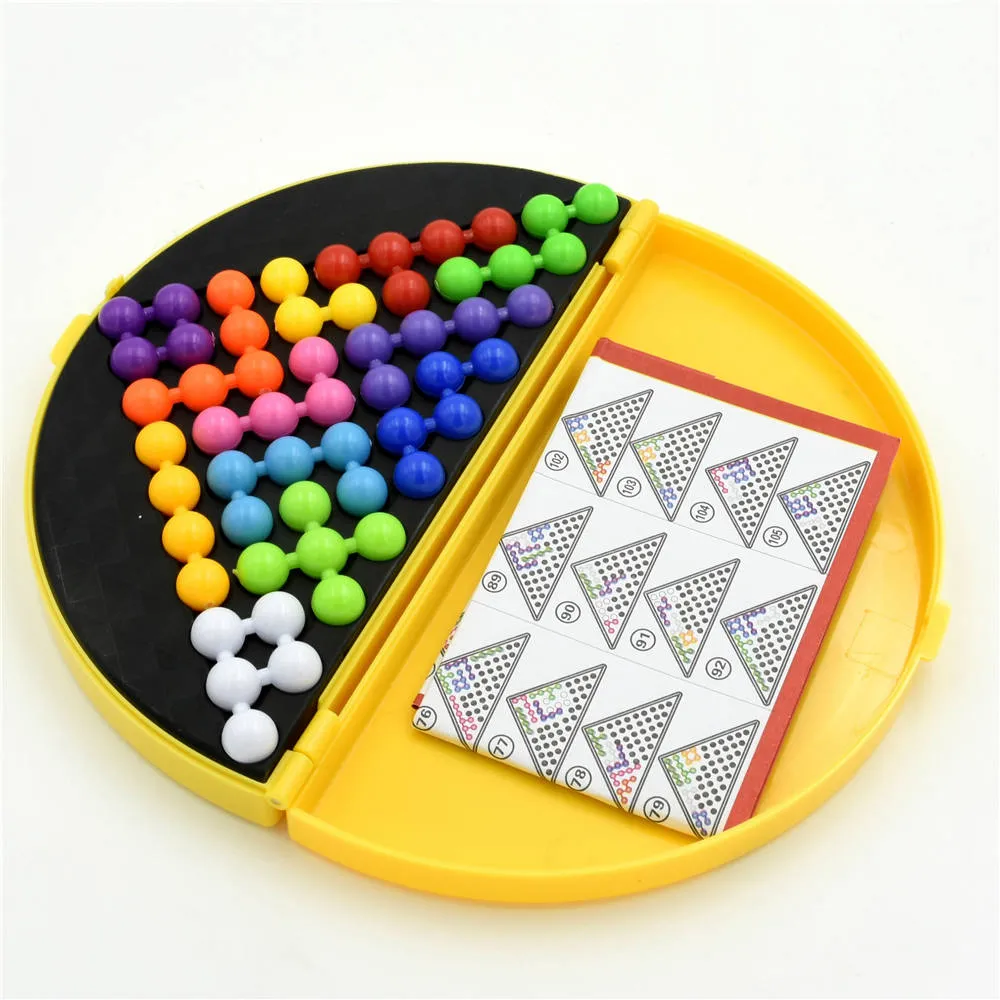 120 Challenges IQ 3D Puzzle Board Game Classic Pyramid Plate Pearl Logical Mind For Children Pyramid Beads Montessori Toys Gifts