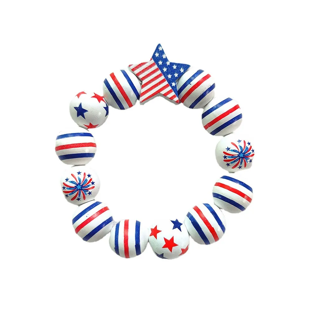 Charm Bracelets American Independence Day Bracelet Personalized Fashion Mti Layered Usa Flag Five Pointed Star Pendant Drop Delivery Otzx3