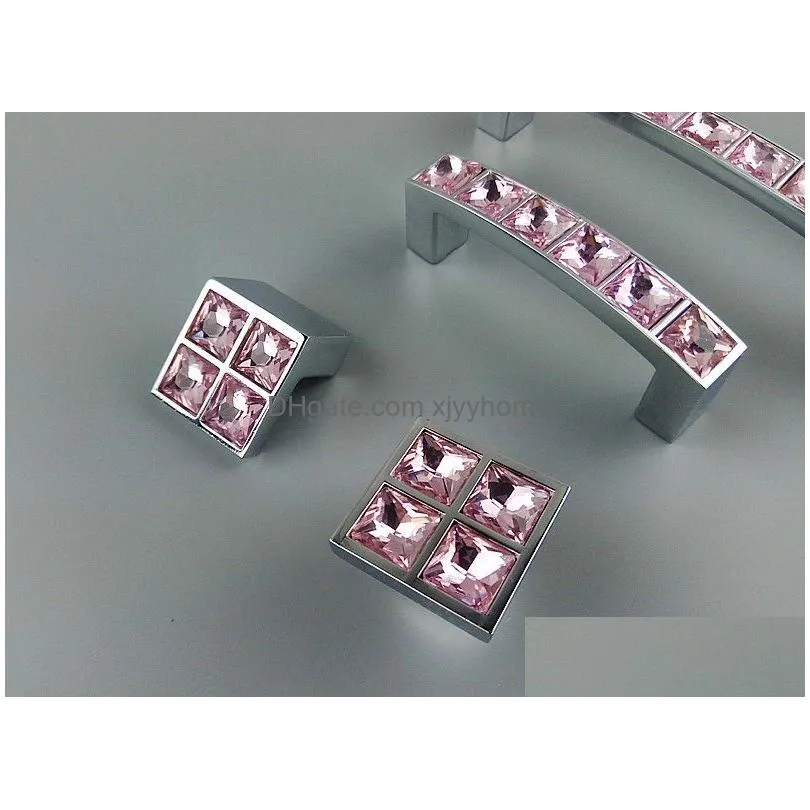 Handles & Pulls Crystal Glass Series Diamond Pink Furniture Door Knobs Dresser Der Wardrobe Kitchen Cabinets Cupboard Accesso8779447 D Dhthk