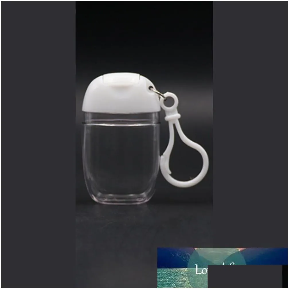 Packing Bottles Wholesale Pc 30Ml Empty Hand Sanitizer Travel Small Size Holder Hook Keychain Carriers White Cap Reusable Portable Fac Dhezm