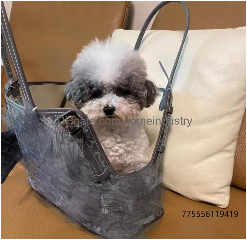Dog Carrier Designer Purse Portable Leather Small Dog/Cat With Adjustable Collar Versatile Pet Tote For Subway/Shop/Hiking/Traveling Dh2Mk