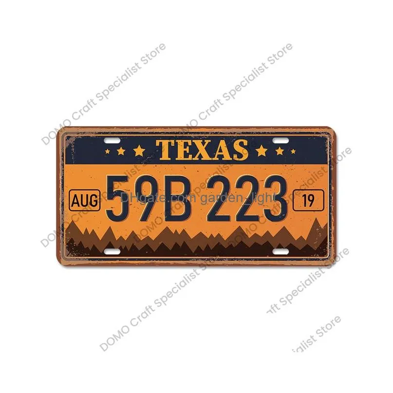 2023 american states metal painting license plate tin signs vintage poster california florida jersey texas hawaii metal plates pub club bar wall decor