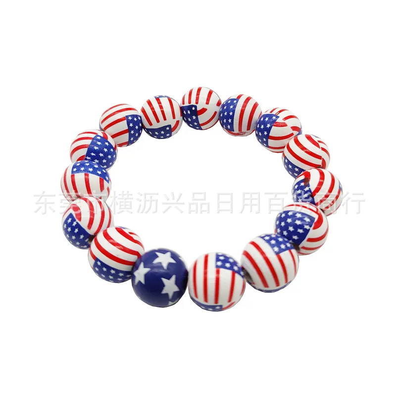 Charm Bracelets American Independence Day Bracelet Personalized Fashion Mti Layered Usa Flag Five Pointed Star Pendant Drop Delivery Otmui