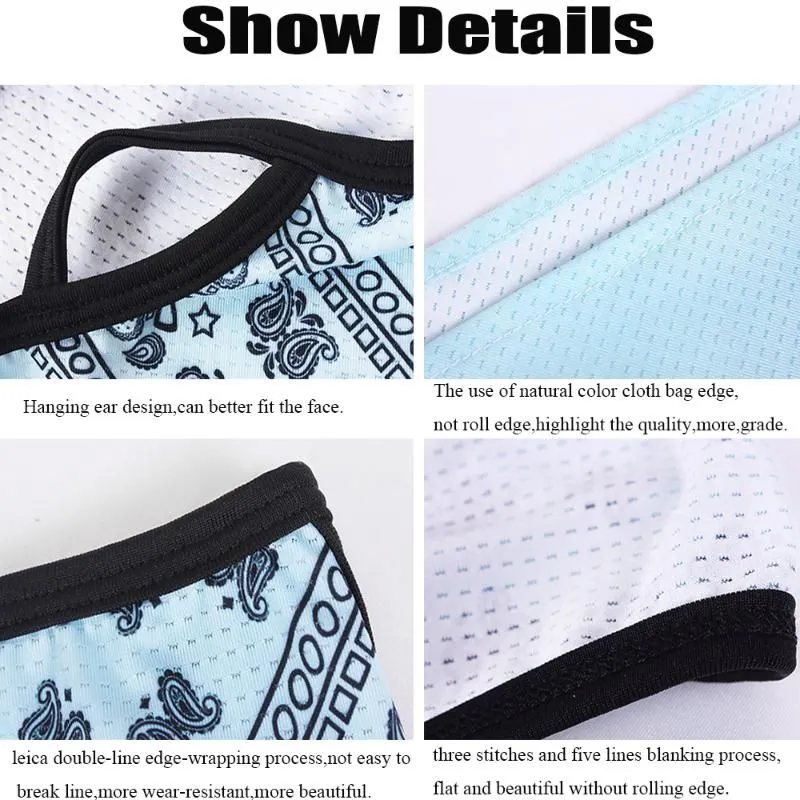 Fashion Unisex Ice Silk Sport Bandana Triangle Pendant Face Mask Tube Scarf Neck Legging Cover Fishing Headband Hiking Accessory