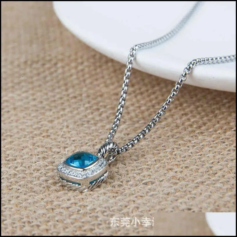 Pendant Necklaces Men Jewelry Designers Twisted Necklace Petite Bluetopaz Black Onyx Amethyst Garnet Diamond Jewelrys Drop Delivery Pe Dhklf