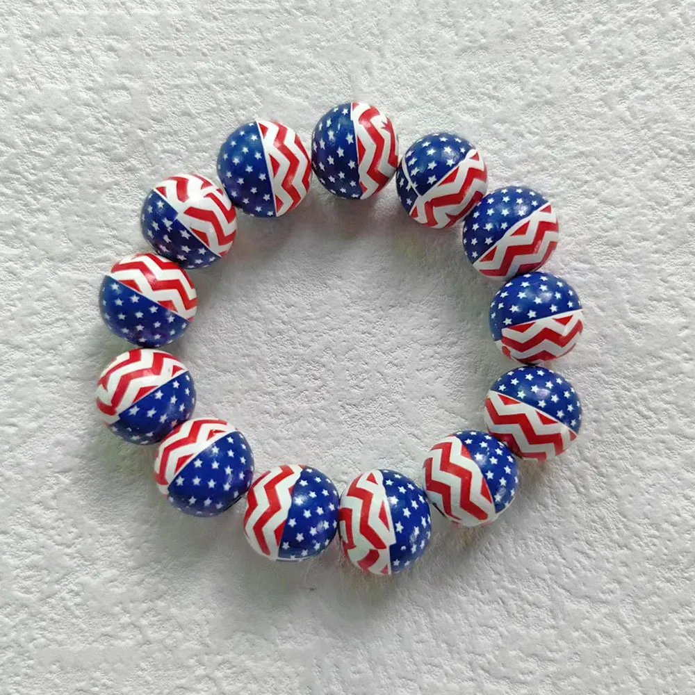 Charm Bracelets American Independence Day Bracelet Personalized Fashion Mti Layered Usa Flag Five Pointed Star Pendant Drop Delivery Otkws
