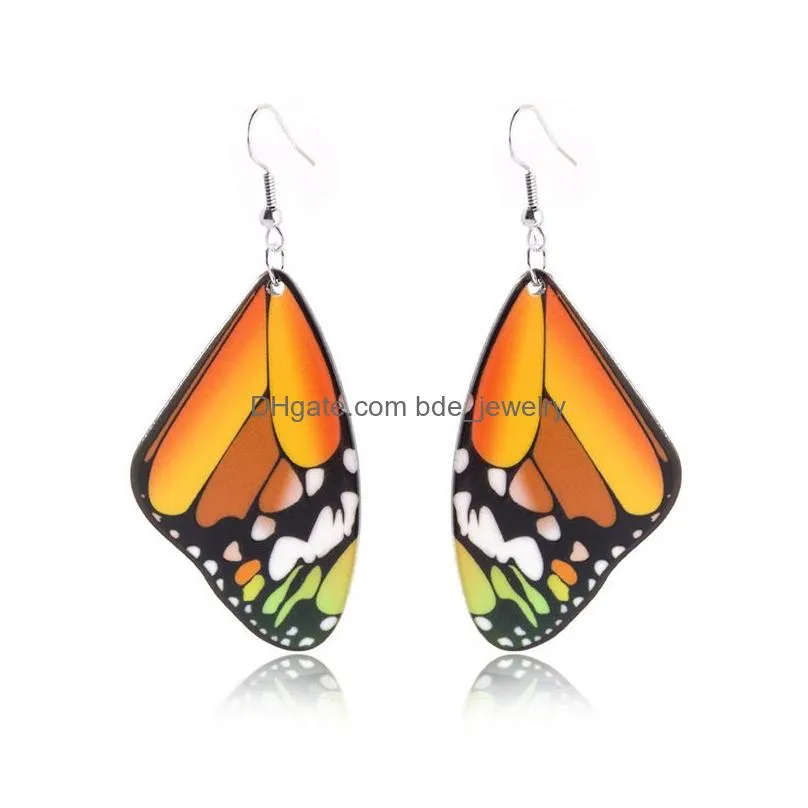 street ladies vintage charm earrings for women fashion irregular feathers exquisite butterfly wing earring jewelry