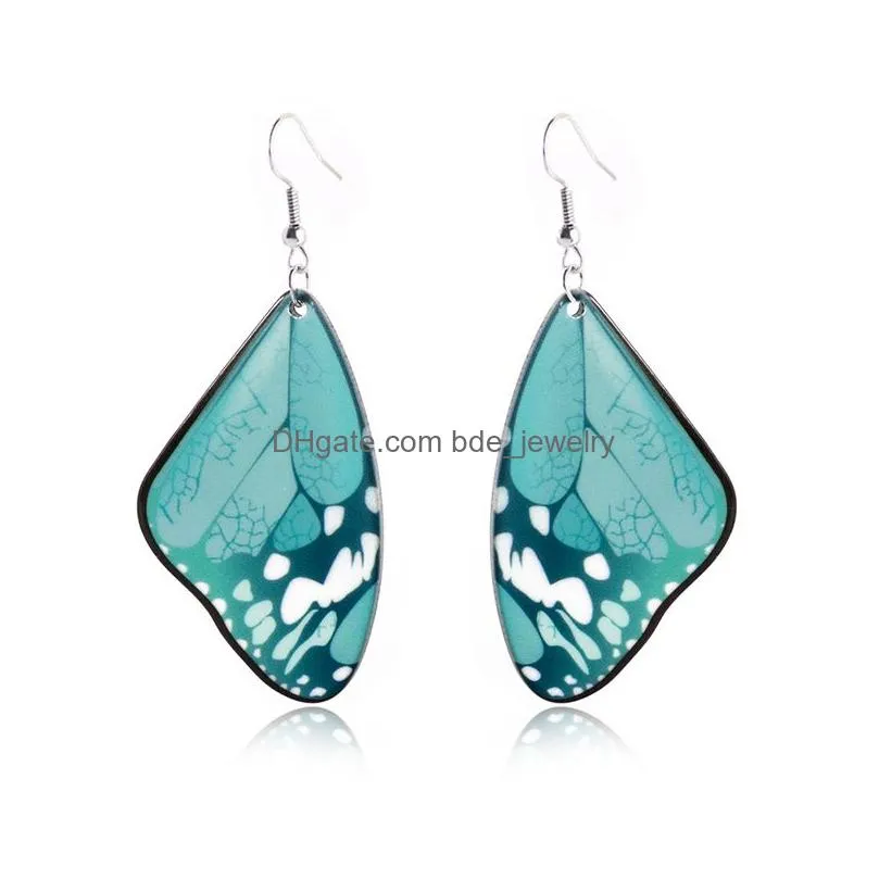 street ladies vintage charm earrings for women fashion irregular feathers exquisite butterfly wing earring jewelry