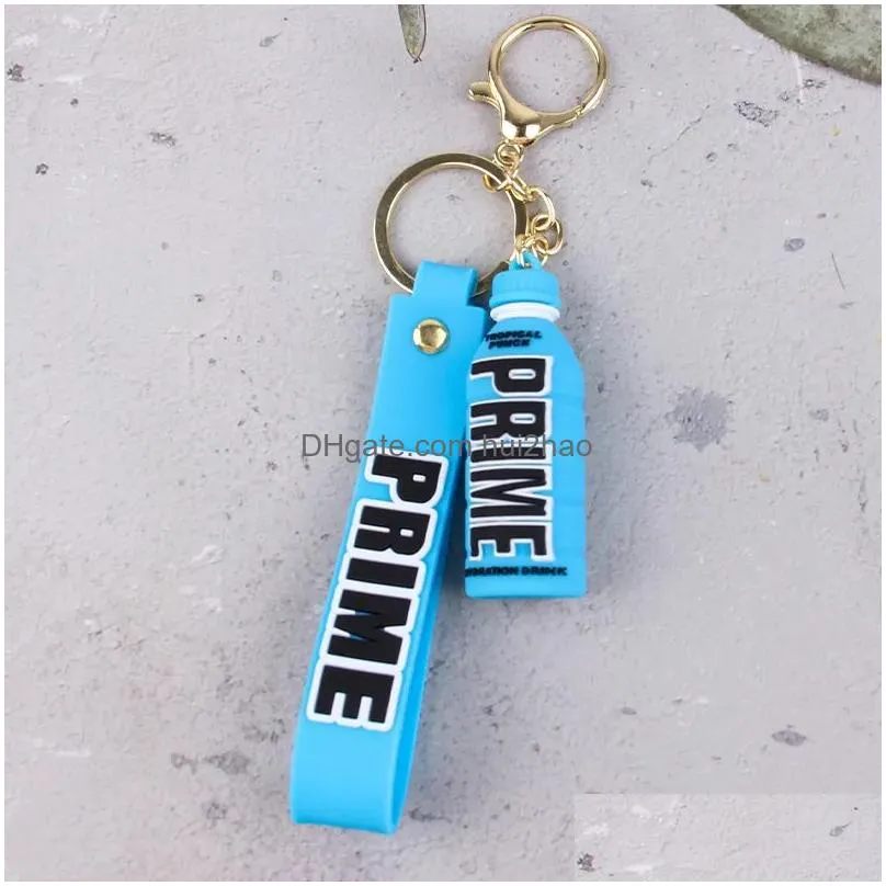 keychains lanyards prime drink rubber keychain cute bottle key chains ornament car bag pendant keyring z0033