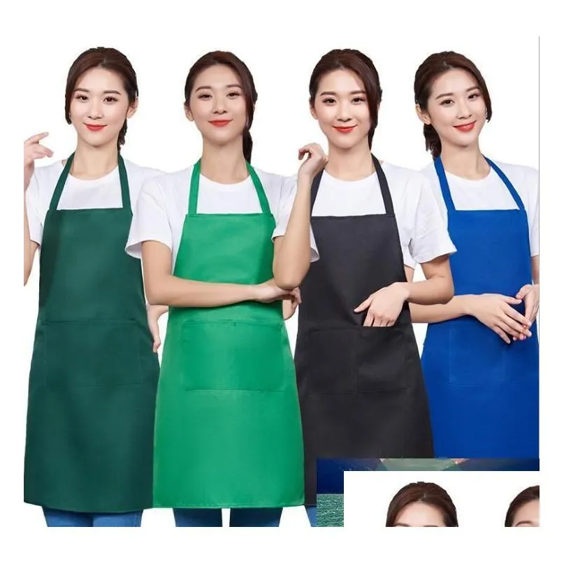 Kitchen Apron New Black Cooking Baking Aprons Restaurant For Women Home Sleeveless Drop Delivery Garden Kitchen, Dining Bar Tools Dhou8