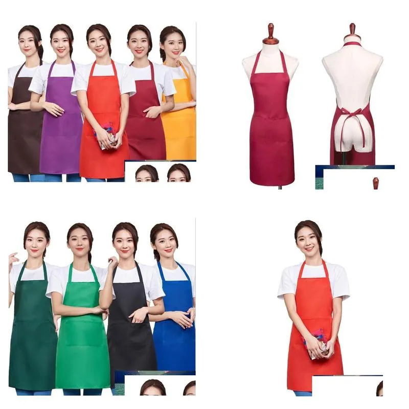 Kitchen Apron New Black Cooking Baking Aprons Restaurant For Women Home Sleeveless Drop Delivery Garden Kitchen, Dining Bar Tools Dhou8