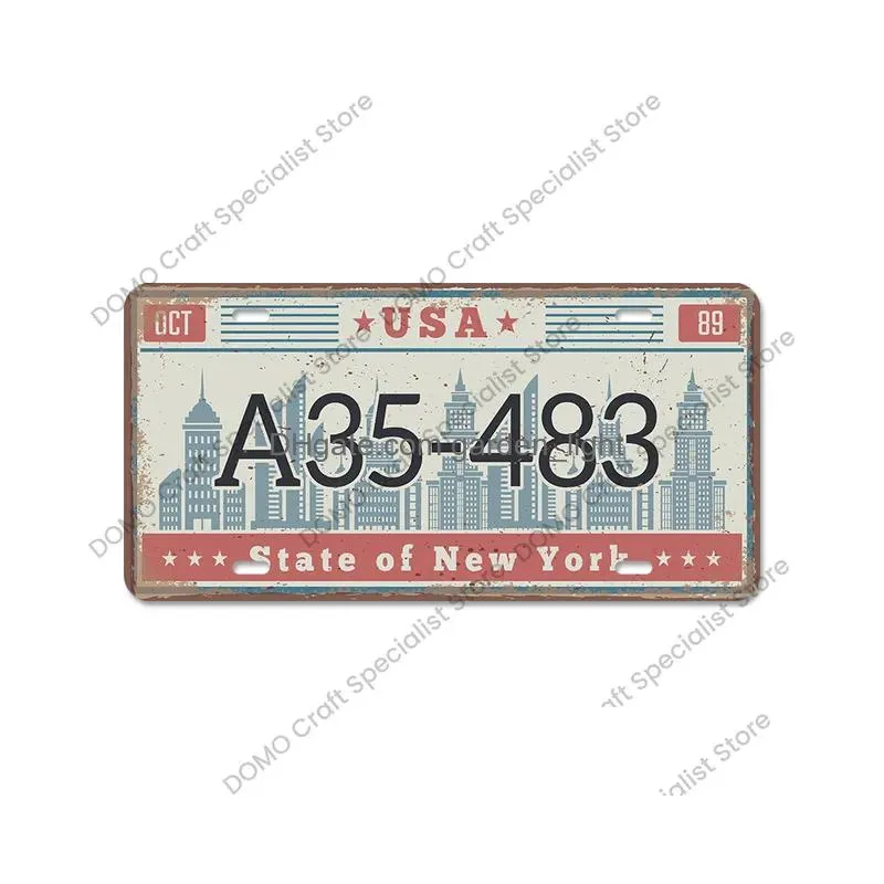 2023 american states metal painting license plate tin signs vintage poster california florida jersey texas hawaii metal plates pub club bar wall decor