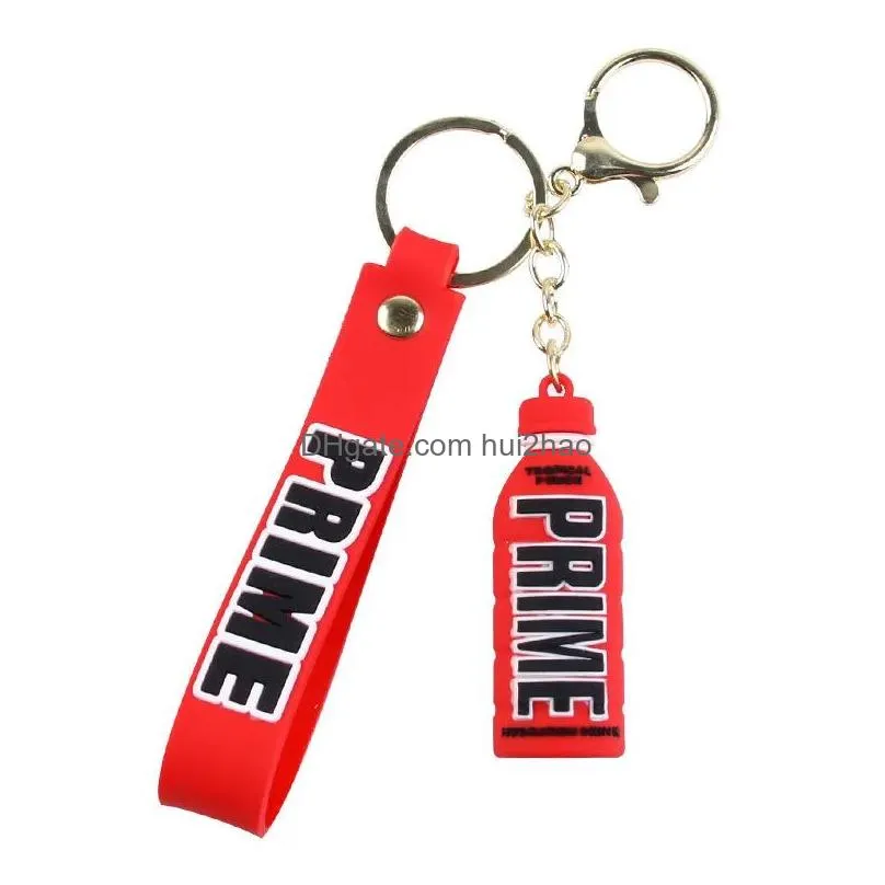 keychains lanyards prime drink rubber keychain cute bottle key chains ornament car bag pendant keyring z0033