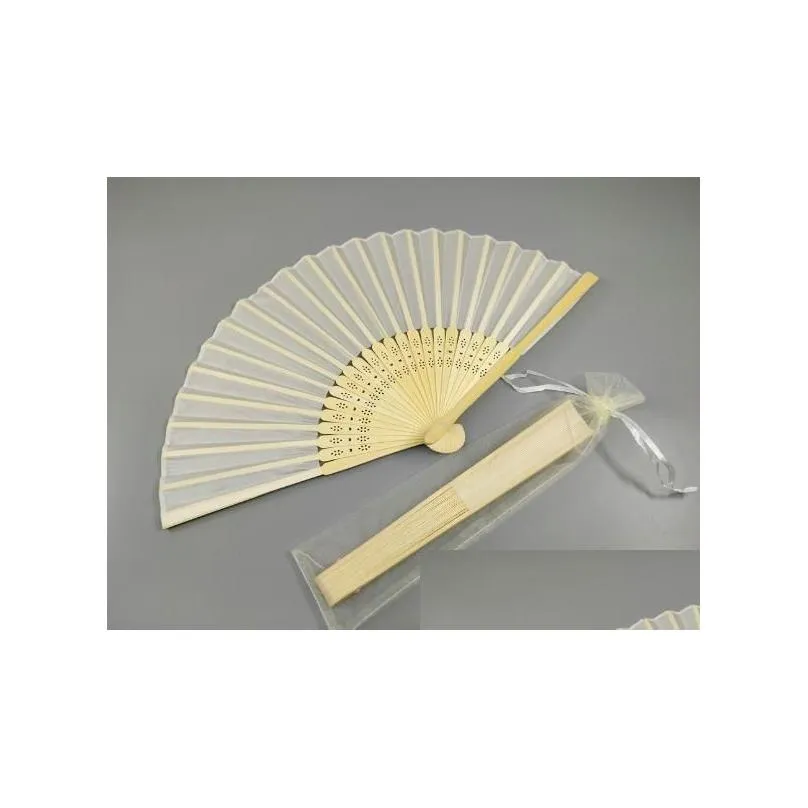 Arts And Crafts Simple Personalized Print Engrave Wedding Favor Silk Fan Customized Name Cloth Hand Gift Wholesale Drop Delivery Home Dhirn