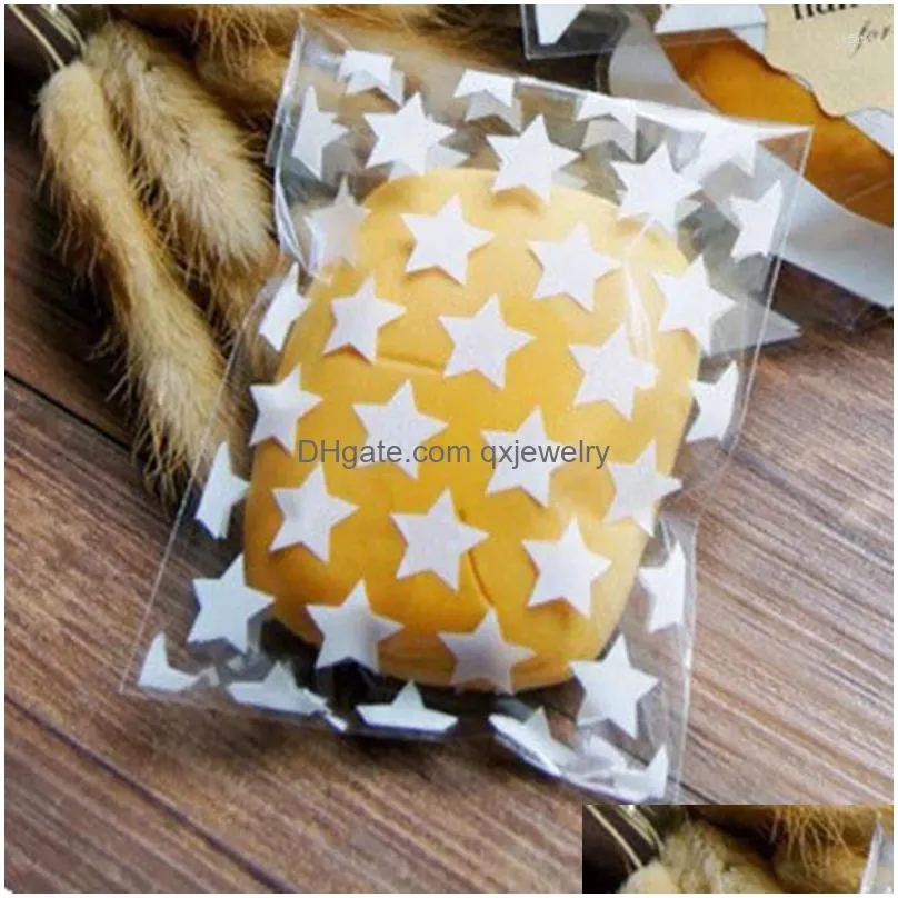 Jewelry Pouches, Bags Pouches 50Pcs 8 10 3Cm White Golden Star Adhesive Gift Bag For Diy Candy Food Box Packaging Display Organizer Dr Dhndq