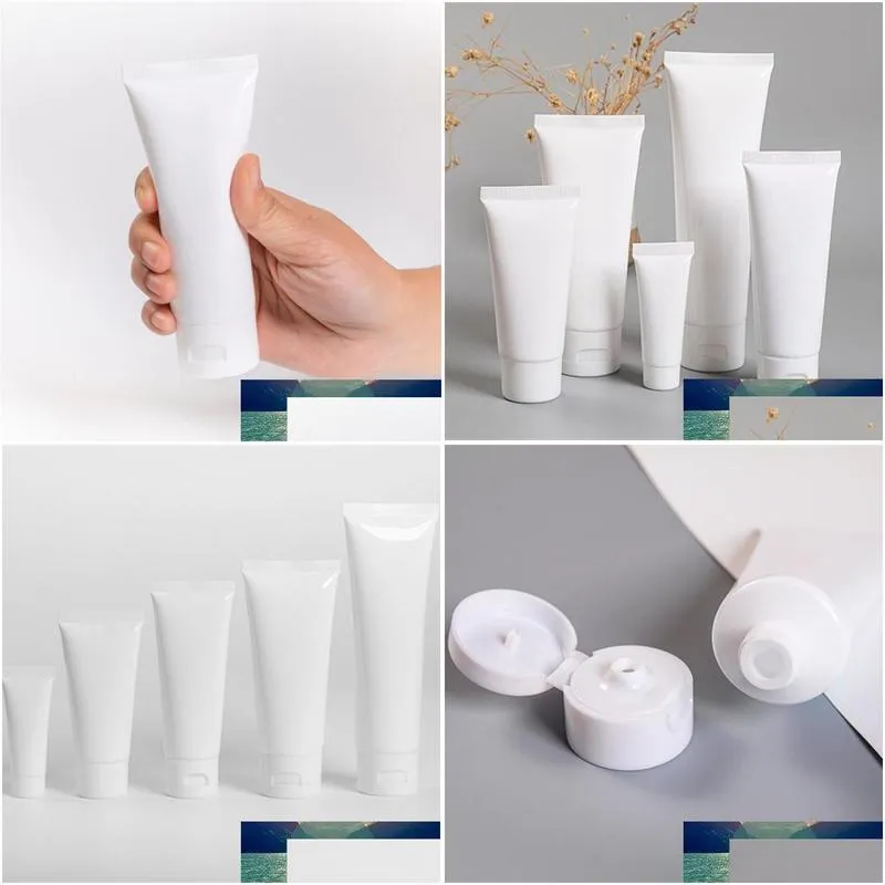 Packing Bottles Wholesale Down Bottle For Hand Cream Sunsn Shampoowhite Plastic Cosmetic Tube Refillable Lip Balm Container Trial Sque Dhqri