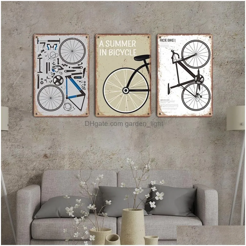 funny designed retro bicycle metal painting plate poster tin signs arts vintage world cycling cartoon crafts beach tin sign garage house wall decor size