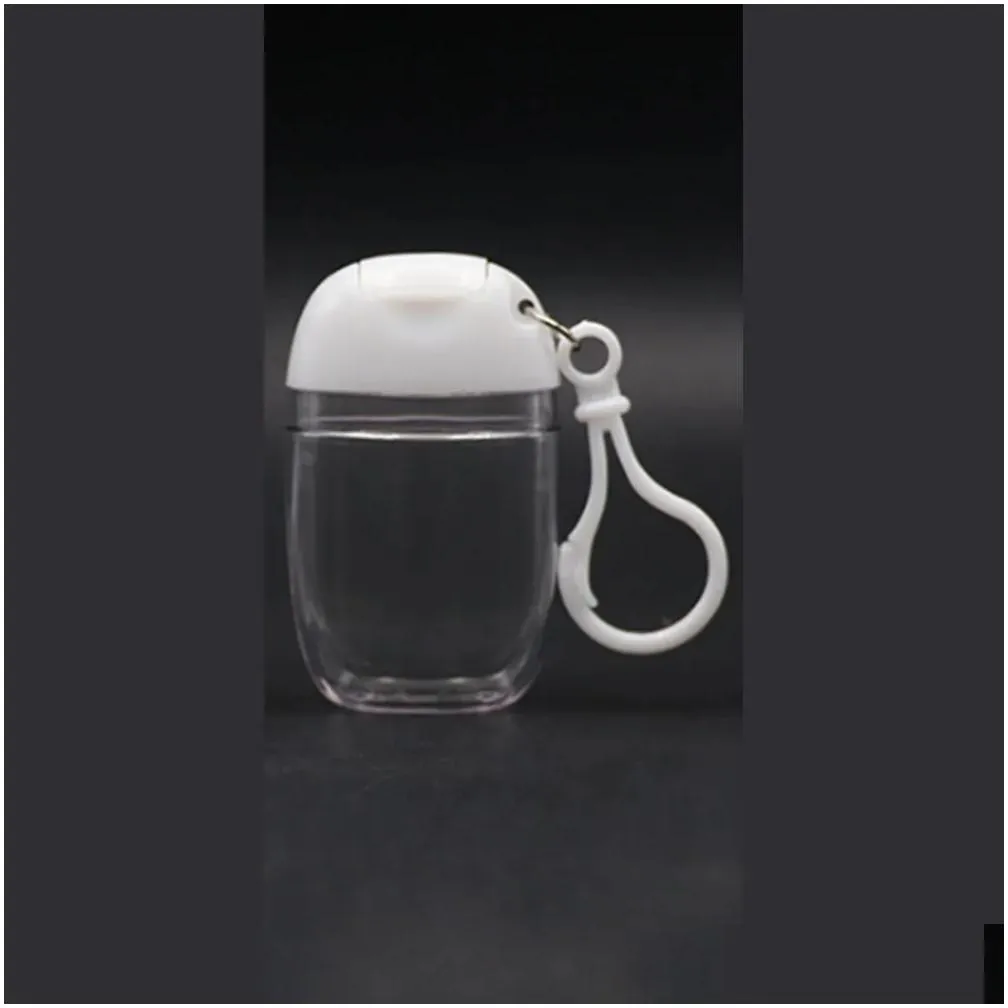 Packing Bottles Wholesale Pc 30Ml Empty Hand Sanitizer Travel Small Size Holder Hook Keychain Carriers White Cap Reusable Portable Fac Dhezm