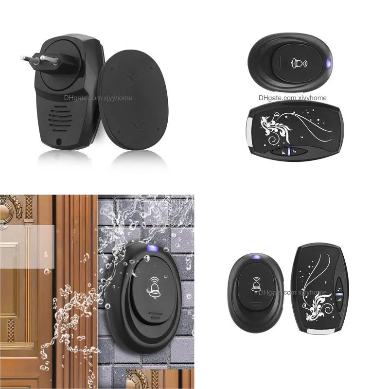 Other Door Hardware 36 Chord Tones Anti Nuisanc Wireless Waterproof Doorbell Button Receiver Plug-In Smart Home Visitor Reminder Drop Dhcqx