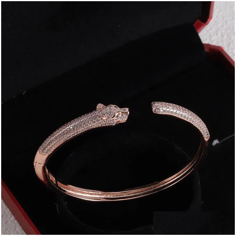 Luxury Bracelet Tiger Head Womens Bangle Bracelets Diamond Designer Top Jewelry Ladies Any Situation Classic Accessories with Box