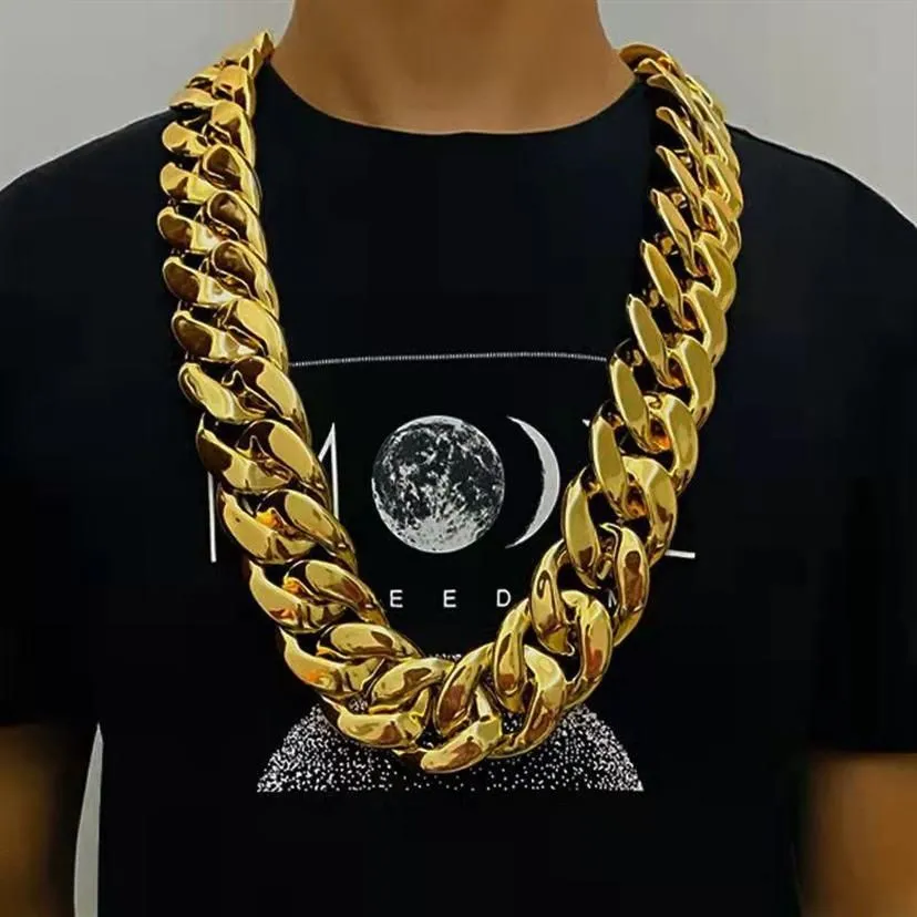 Chains Width 35mm 45mm Personality Large Chain Thick Gold Necklace Men Domineering Hip Hop Goth Halloween Treasure Riche Jewelry G2370