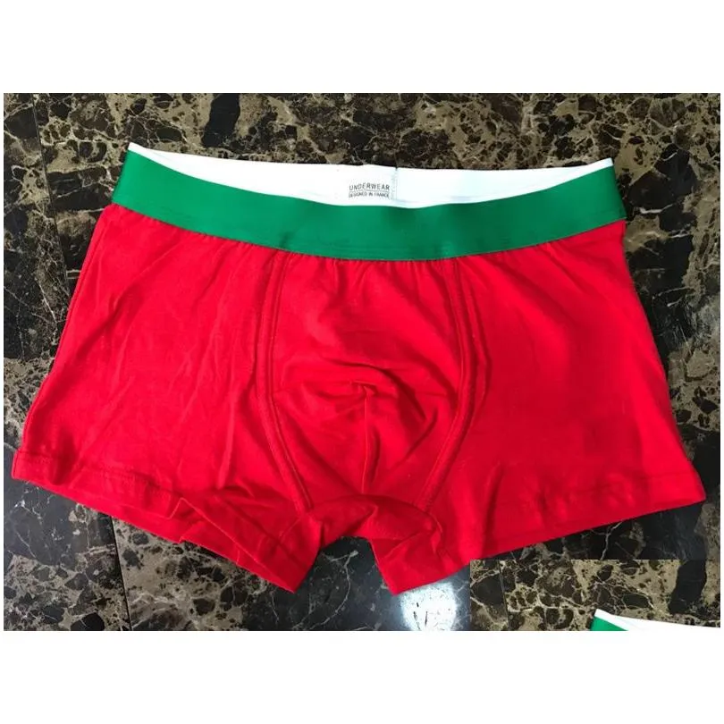 Mens boxers green Shorts Panties underpants boxer briefs cotton fashion 7 colors underwears Sent at random multiple choices wholesale Send fast Christmas gift