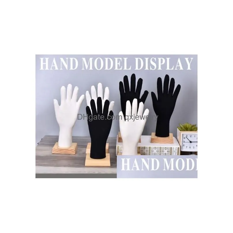 Jewelry Stand Fashion 2410Cm Female Pvc Magne Sketch Hand Mannequin Manicure Props Glove Model For Sports Racing Body Halloween 1Pair Dh5Ox