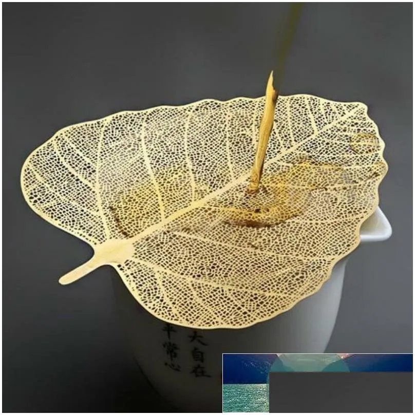 Tea Strainers Household Items Bodhi Leaf Leak Creative Pure Copper Leaves Fair Cup Filter Strainer Kung Fu Set Accessories Drop Delive Dhn7L