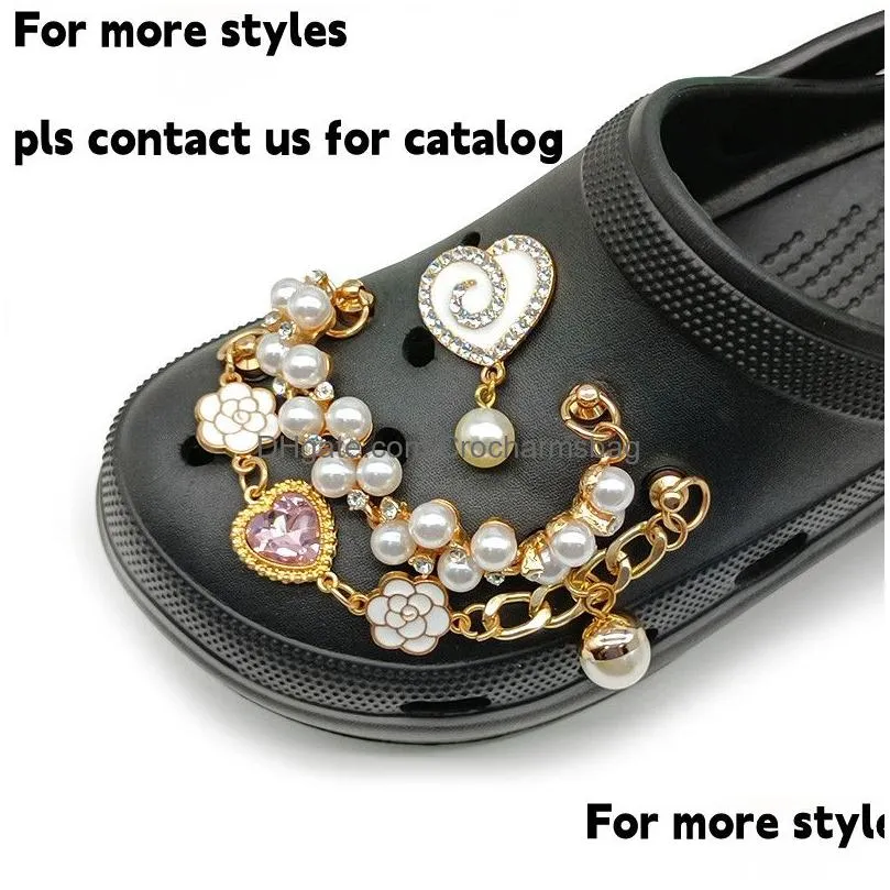 Shoe Parts & Accessories Hybkuaji Diy Luxury Metal Designer Bling Charms Decorations Gold Buckles Support Custom Drop Delivery Shoes Dhg1Q