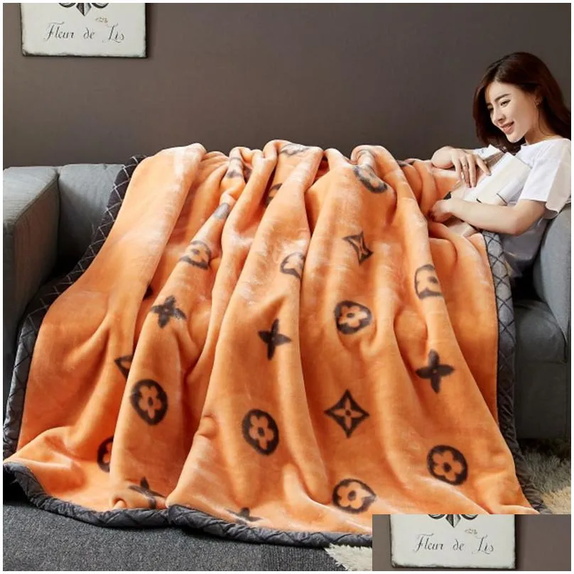 Blanket Winter Laschel Double-Layer Thickened Thermal Quilt Student Dormitory Office Nap Er Drop Delivery Home Garden Textiles Dhefx