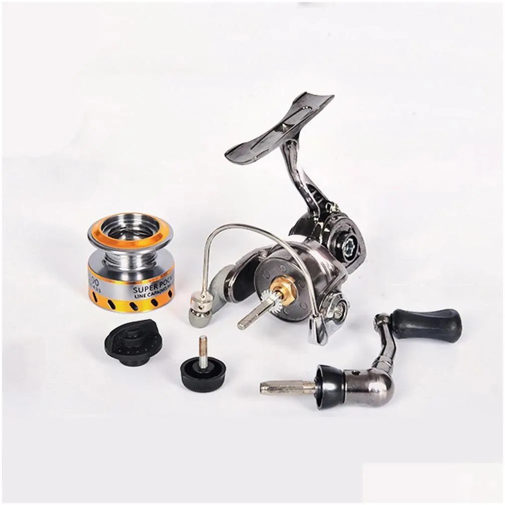 Spinning Reels Power Fl Metal Mini Winter Ice Fishing Reel Small Carp Raft Wheel For Fish Accessories Saltwater Gear264P Drop Delive Dh9W0