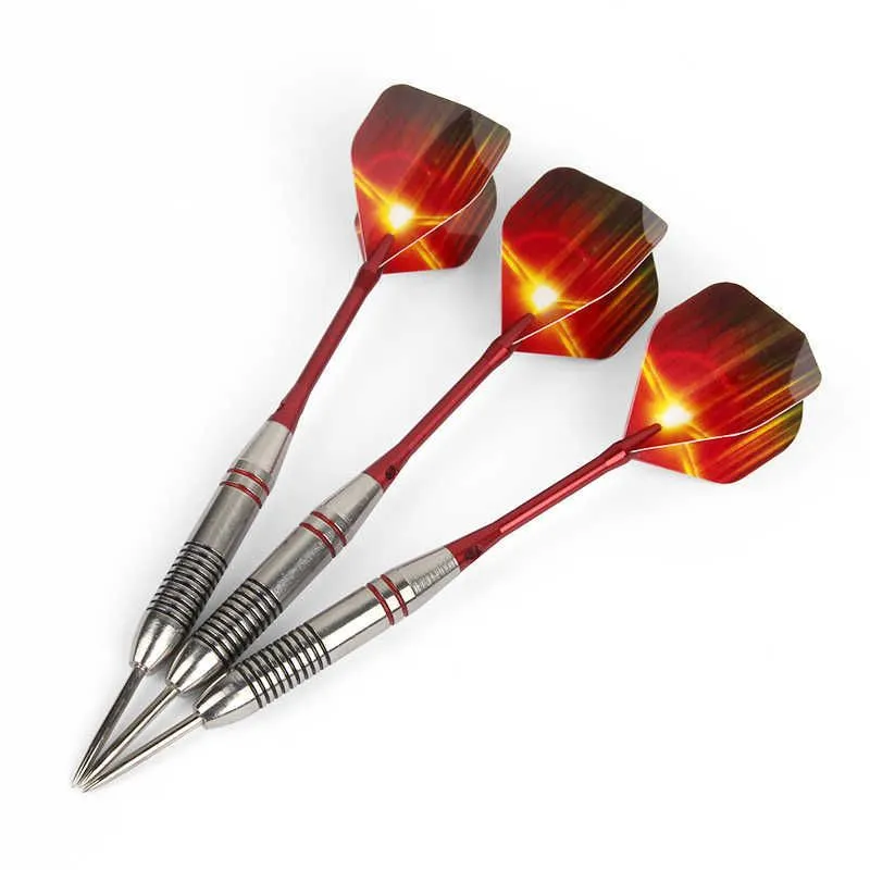 Darts 10 Styles Set 24g Professional Steel Tipped Darts with Aluminium Shafts Dart Flights Red Dart Needles for Dartboards Game 11 St