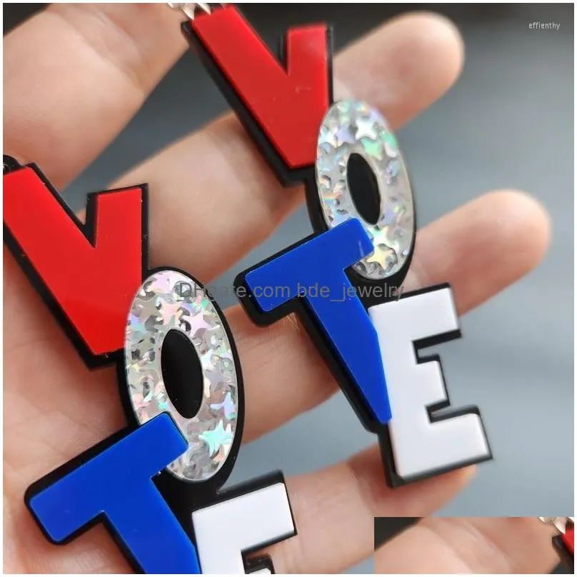 dangle earrings independence day hip hop colorful letters vote charms simple classic for women 2023 fashion festival jewelry