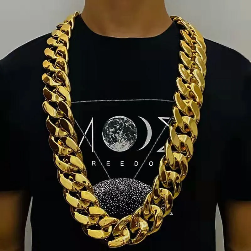 Chains Width 35mm 45mm Personality Large Chain Thick Gold Necklace Men Domineering Hip Hop Goth Halloween Treasure Riche Jewelry G2370